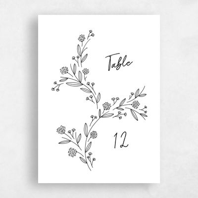 White Wedding Table Number - Larian