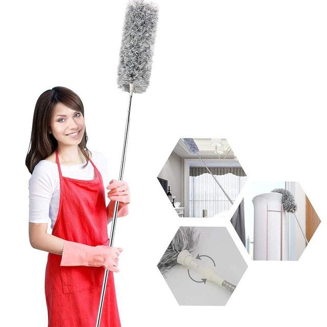 UIMO Long Extendable Telescopic Duster for High Ceilings, Fan Blade Cleaner