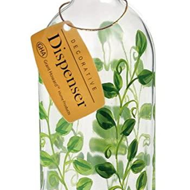 Grant Howard Vines Hand Painted Glass Oil and Vinegar Cruet, 16 oz, Multicolor