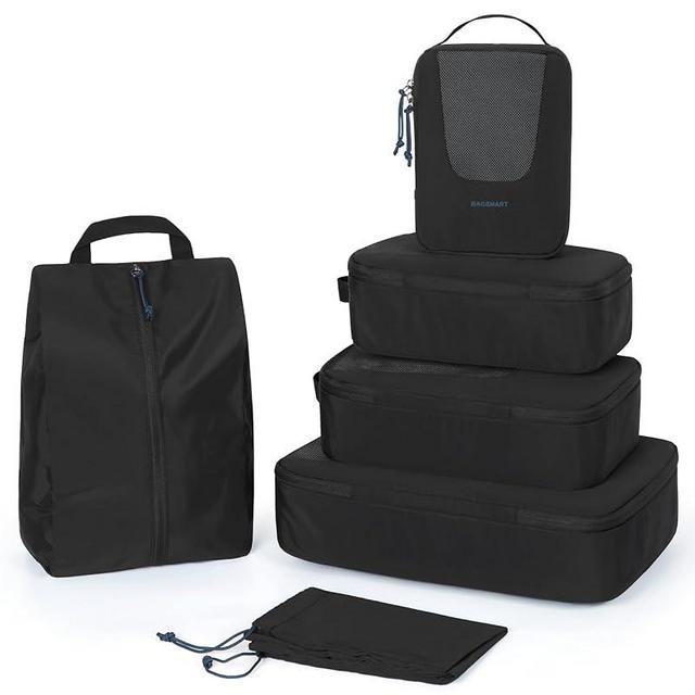 BAGSMART Packing Cubes for Travel, 6 Set Suitcase Organizer Bags Set & Packing Cubes for Travel, Lightweight Packing Organizers with Shoe Bag & Luandry Bag