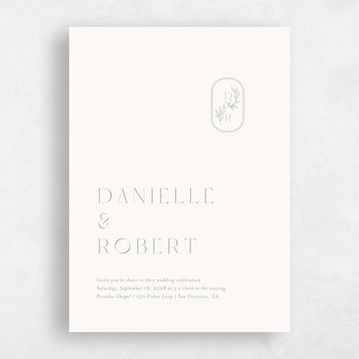 Green Standard Wedding Invitation - Copan Classic