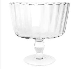Large Glass Trifle Bowl, w/ Scallop Design-9"D-168 Oz.-Majestic Gifts - 168 Oz.