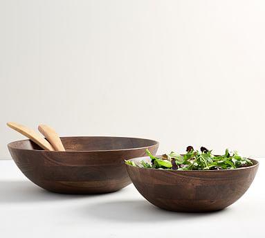 WhiteChateau Acacia Wood Salad Bowls