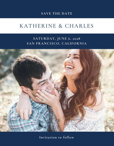 Potter Stripe | Navy | Zola Save The Dates