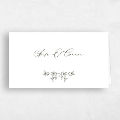 White Winter Wedding Place Card - Taylan