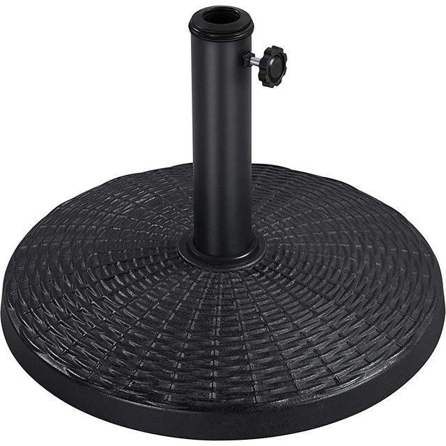 Yaheetech 22 lbs Heavy Duty Outdoor Umbrella Base 18" Round Patio Umbrella Stand Market Umbrella Base for Garden & Lawn, Black