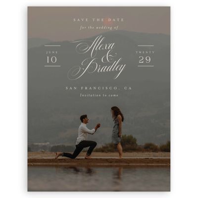 Classic Greige, Beige Wedding Digital Save the Date - Loren Photo