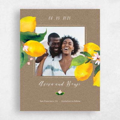 Natural, Brown Wedding Save the Date - Folly Portrait