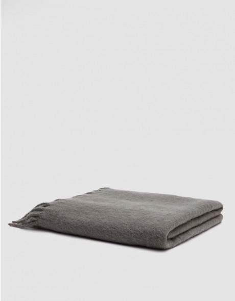Simple Mohair Throw in Dark Grey