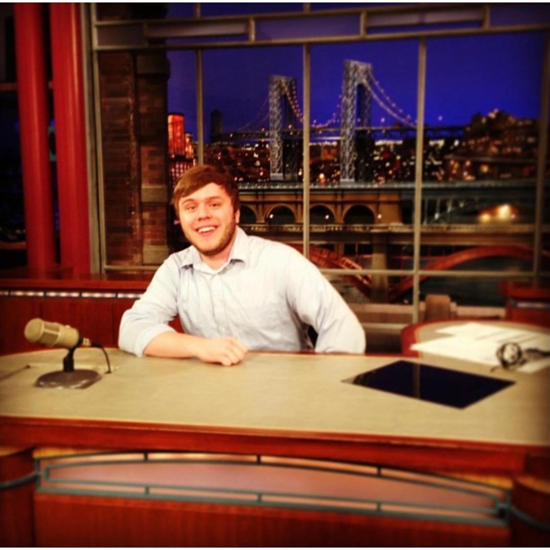 Jake at his internship in NYC with Letterman!