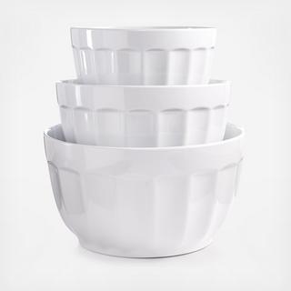 Martha Stewart Collection - Set of 3 Fluted Melamine Bowls