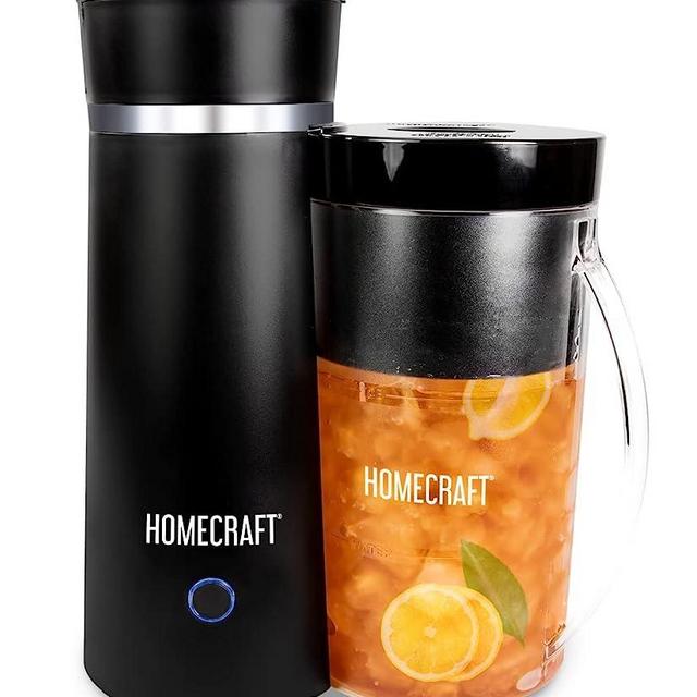 Homecraft Electric Iced Tea Maker for Sweet Tea and Cold Brew Coffee, Double Insulated Pitcher, Black, Small
