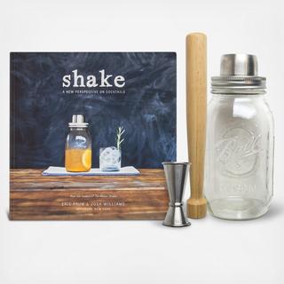 3-Piece Barware Set with Shake Cocktail Recipe Book