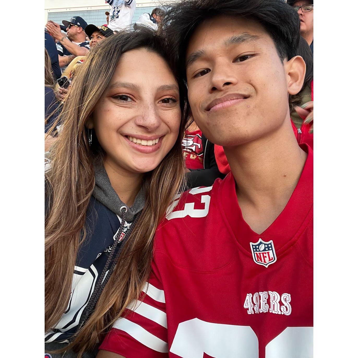 Clarence surprised Amanda with a Cowboys game for her birthday!