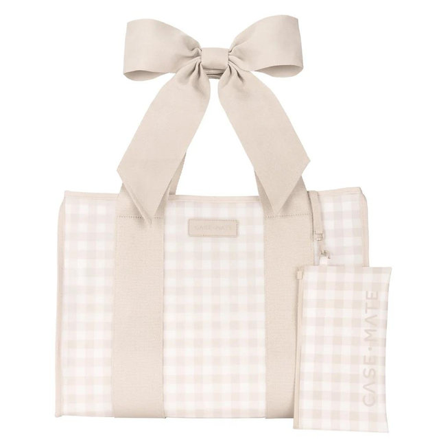 Latte Gingham Jelly Tote Bag