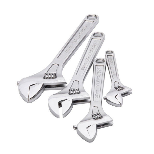 MAXPOWER 4pc Heavy Duty Adjustable Wrench Set