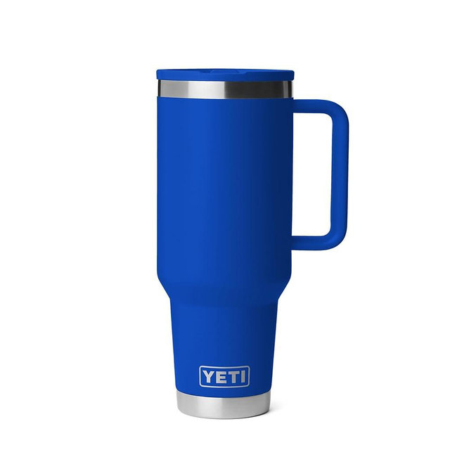 YETI Rambler 40 oz Travel Mug with Flip Straw Lid – Stainless Steel, Vacuum Insulated, Leakproof, Cup Holder Friendly, Royal Blue