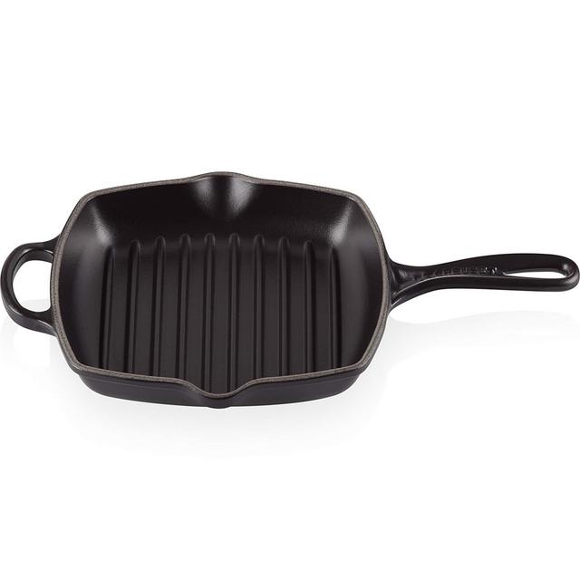 Le Creuset Enameled Cast Iron Signature Square Skillet Grill, 10.25, Licorice
