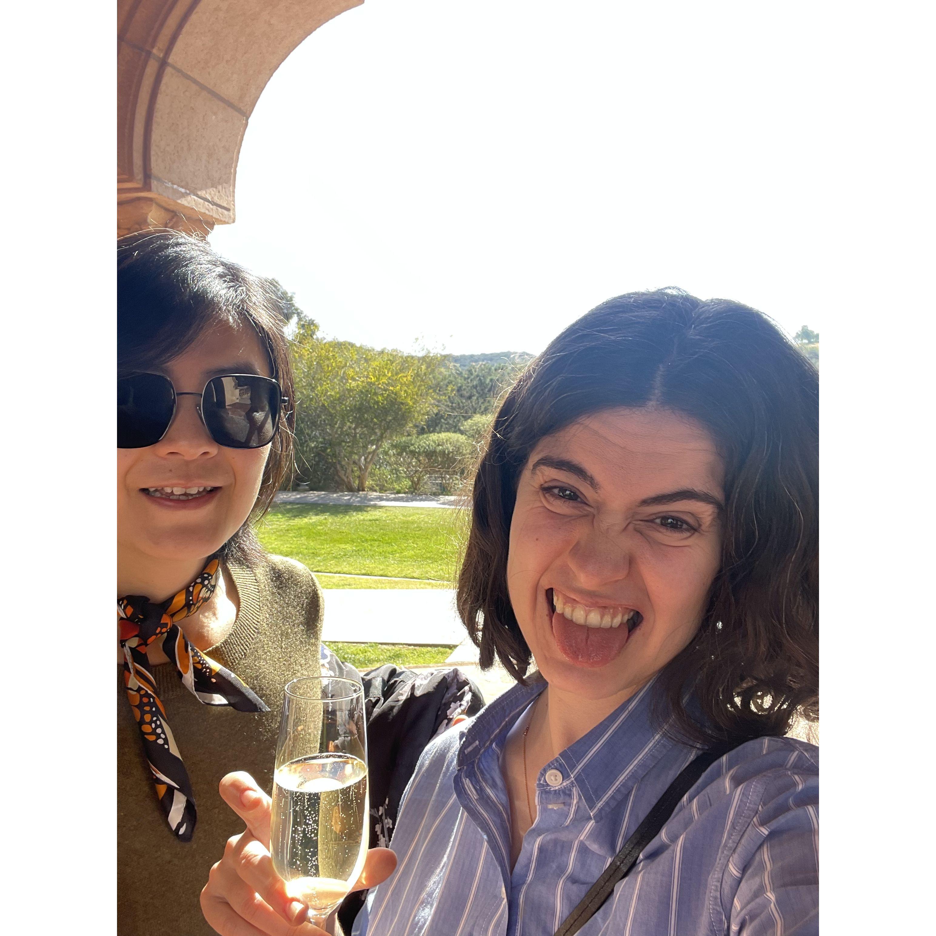 Free champagne after Huan proposed!