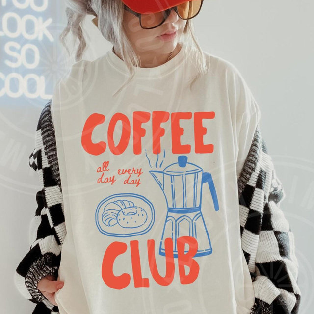 Coffee Club Shirt, Comfort Colors® Tee, Coffee Lover Gift, Retro Coffee Shirt, Coffee Club Tshirt, Foodie Shirt, Aesthetic Shirt, Trendy Tee