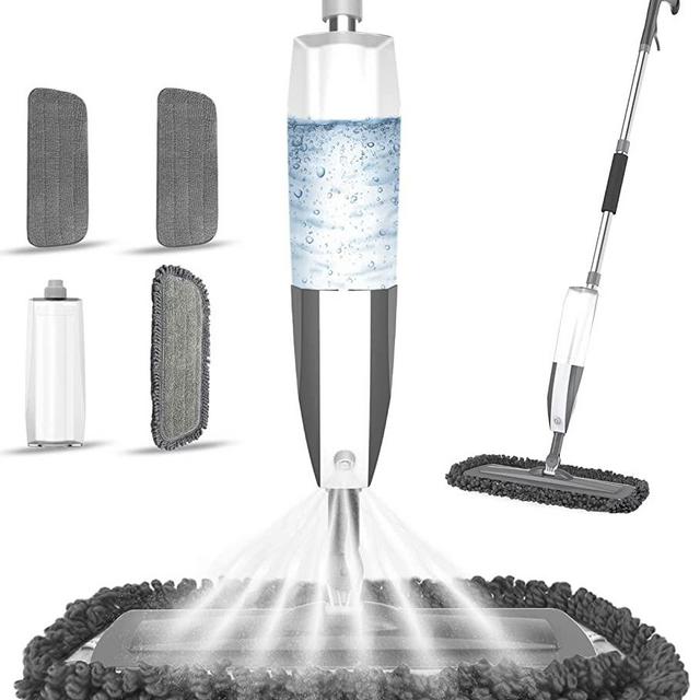 Spray Mop for Floor Cleaning - Microfiber Wet Floor Mop with 3 Washable Pads and Refillable Bottle, Flat Mop with Sprayer for Kitchen Wood Hardwood Laminate Tile Floors Dust Cleaning