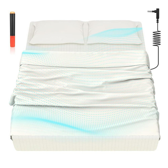HLLBLL® Grounding Bedding Sheet Set, Bed Sheets and Pillowcase Set, 90% Organic Cotton+10% Pure Silver Organic Fitted Grounded Sheet for Improved Sleep, Pain Relief (White, Queen)