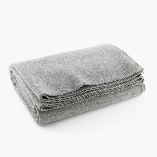 Faribault Mill - Pure & Simple Altitude Wool Blanket, King, Light Grey