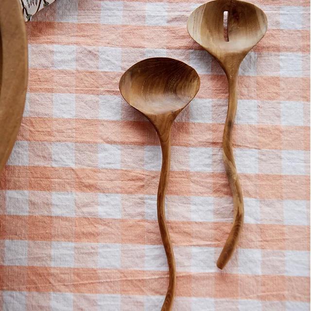 Wavy Teak Serving Spoons, Set of 2 | Anthropologie