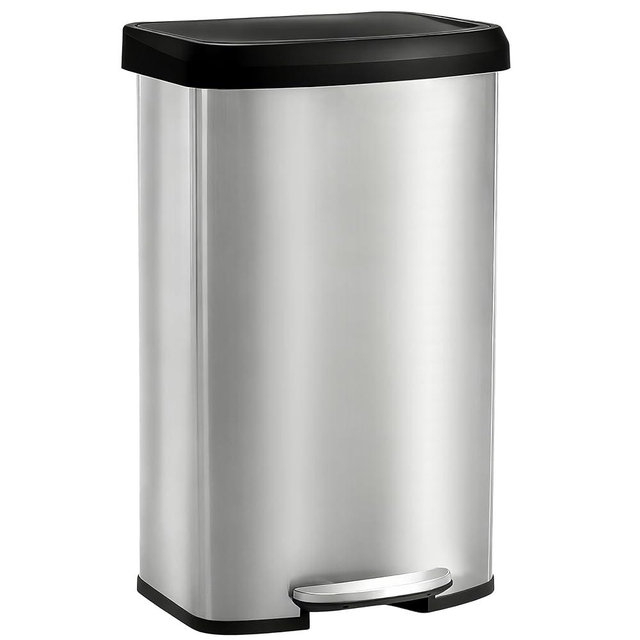 DUMOS 21 Gallon/80 Liter Kitchen Trash Can with Lid, Stainless Steel Garbage Can with Soft-Close Lid & Foot Pedal, Large Step-on Waste Bins Trash and Recycle Bin Combo for Home Office