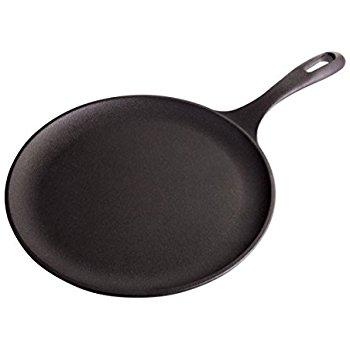 Lodge L9OG3 Cast Iron Round Griddle, Pre-Seasoned, 10.5-inch