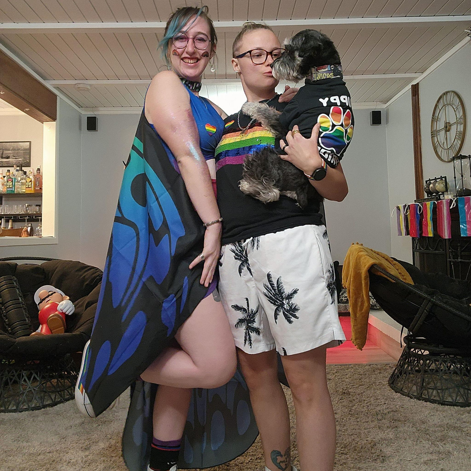 Our first pride! We celebrated with Katy's late dog Annie.