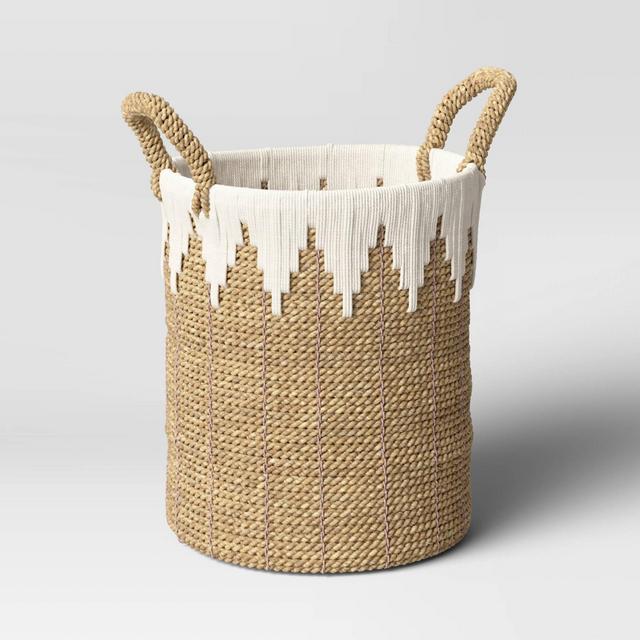 11" x 15" Braided Basket with Rope Natural/White - Opalhouse™