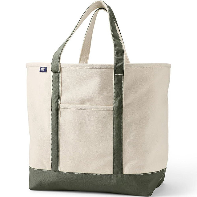 Lands' End Open Top Canvas Tote Bag