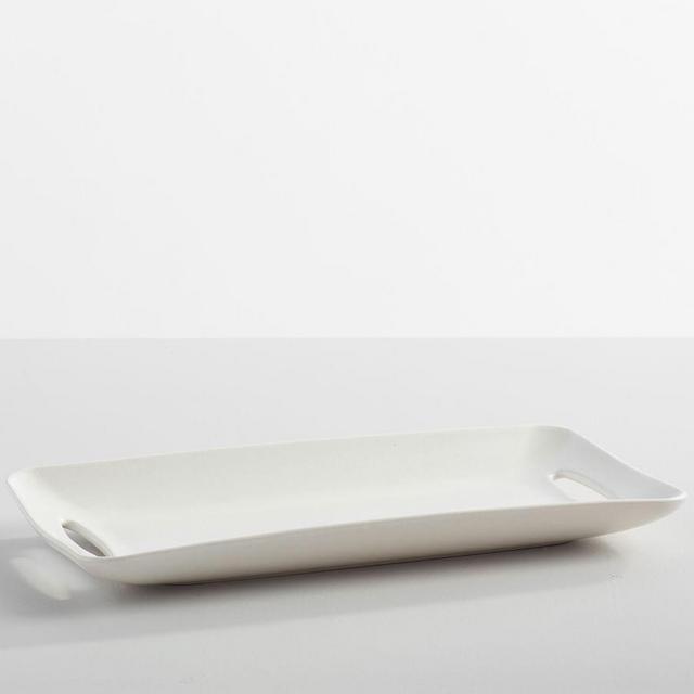 Mason Stoneware Rectangular Serving Tray with Handles, Small - Ivory