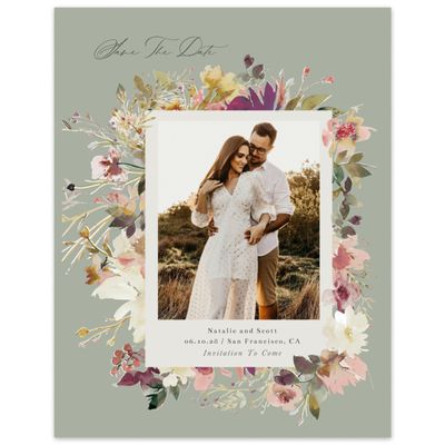 Pale Sage, Green Wedding Digital Save the Date - Ciliegio Photo