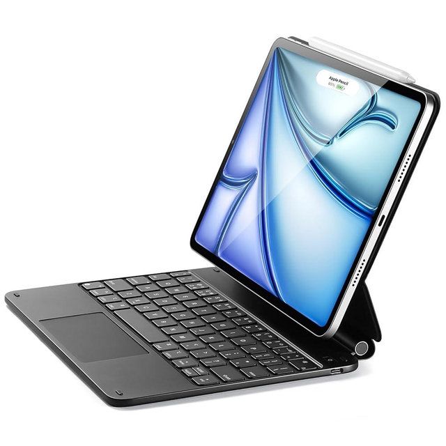 ESR iPad Air 11 inch Case with Keyboard (M3,2025/M2,2024), iPad Pro 11 & iPad Air 5/4 Magic Case, Easy-Set Floating Cantilever Stand, Precision Multi-Touch Trackpad, Black【NOT for iPad Pro 11 M4】
