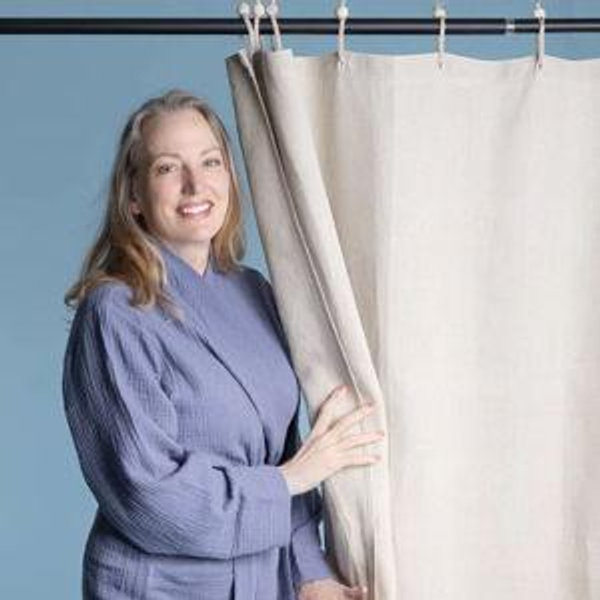 MONTEBELLO 73.5x72 Organic Hemp Shower Curtain (Full Size) (10oz, No PVC, No Vinyl, No Plastic, OC Thread Option) (99.99%-100% Biodegradable)