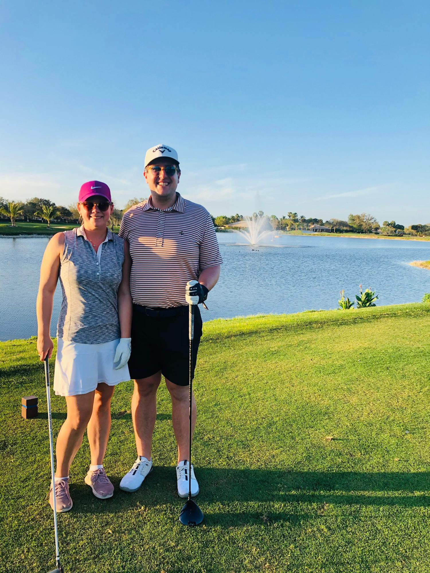 Recently picked up golf together. We may not hit them all straight, but we sure have fun!