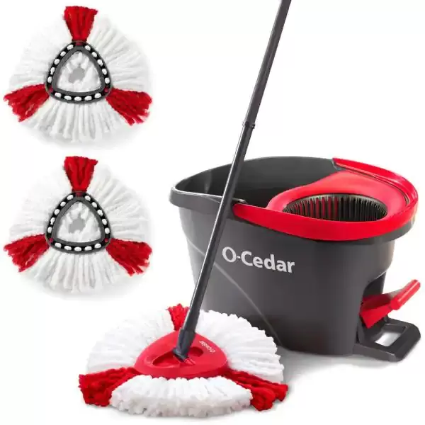 EasyWring Microfiber Spin Mop and Bucket Floor Cleaning System with 2 Extra Power Refills