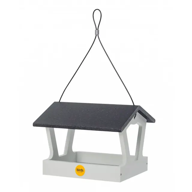 Bird Choice Modern Farmhouse Fly Thru Novelty Bird Feeder 7" Black & White