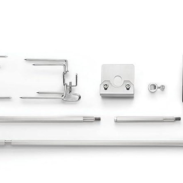 Napoleon Heavy Duty Rotisserie Kit - Fits Rogue Grills, 40.5-in + 6-in extension, Holds Up To 15 lbs, Hexagonal Stainless Steel Spit Rod, 2 Forks