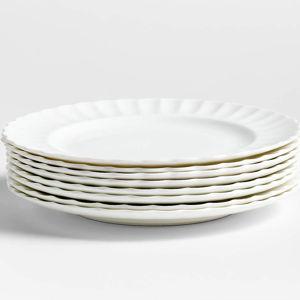 Capella White Bone China Dinner Plates, Set of 8
