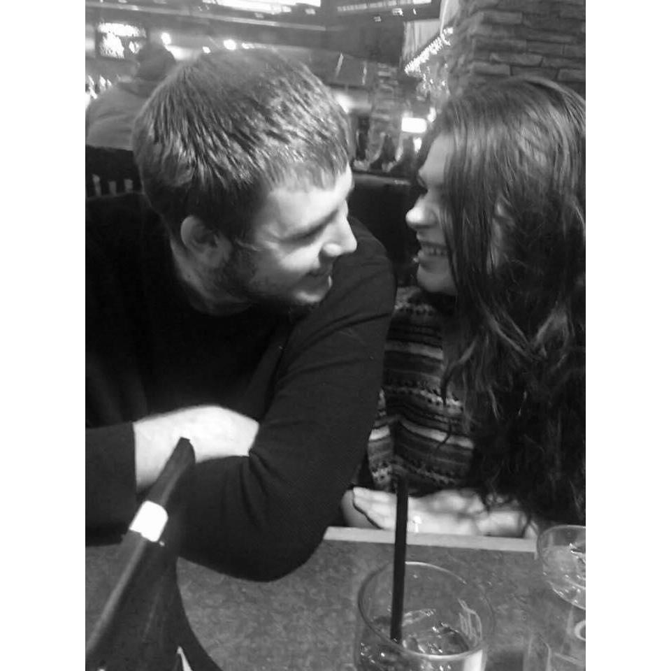 If you look closely at my hand, you will see one of the very 1st rings Cody placed on my hand at Smokey Bones. I will forever appreciate my sister Olivia for capturing this candid picture. Priceless.