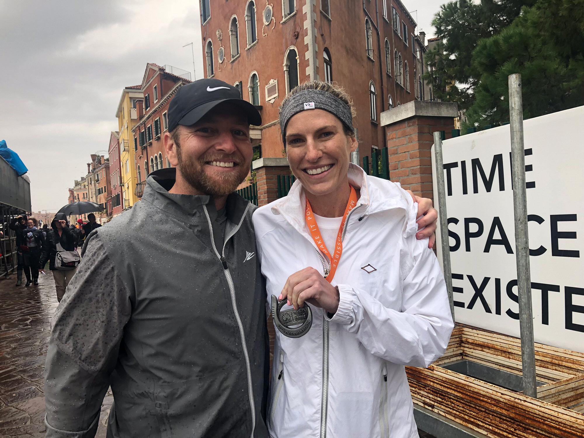 Our first international trip together and marathon in Venice, Italy