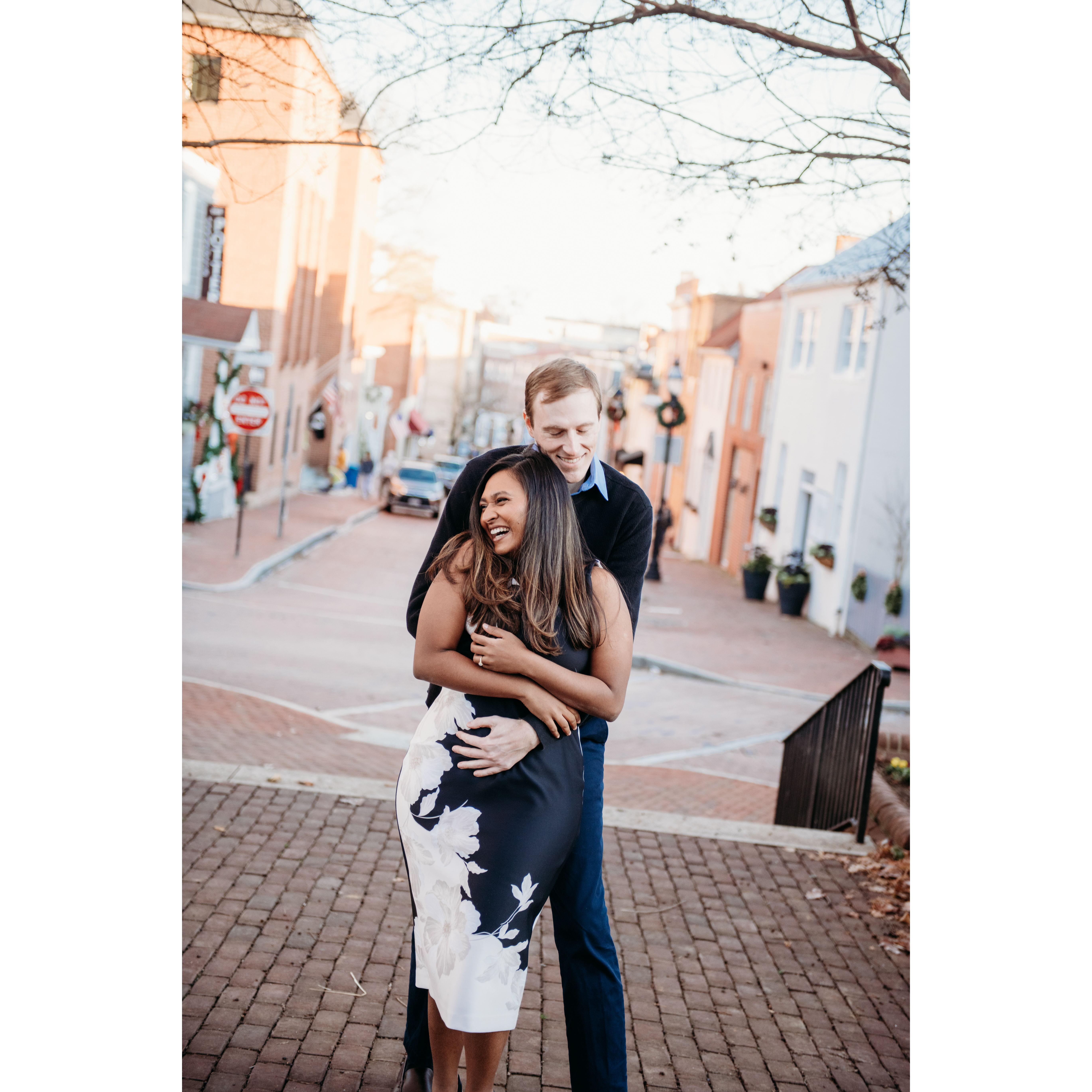 Engagement photo shoot in downtown Annapolis. Can you even recognize us? :D