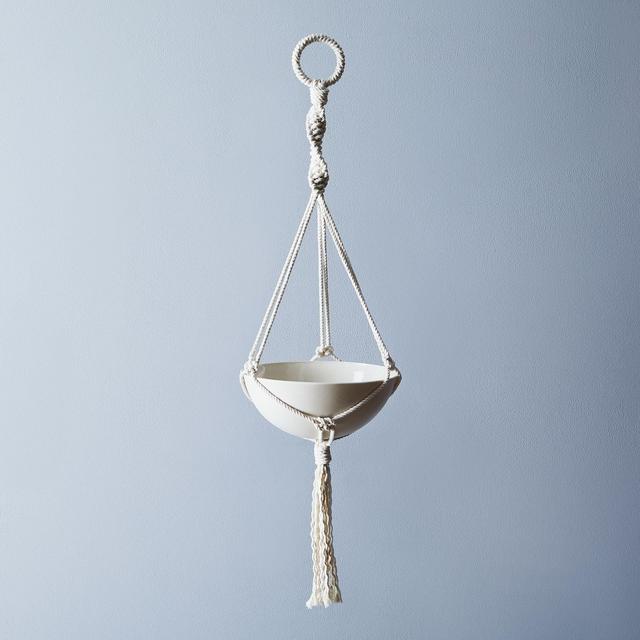 Macrame & Ceramic Hanging Bowl