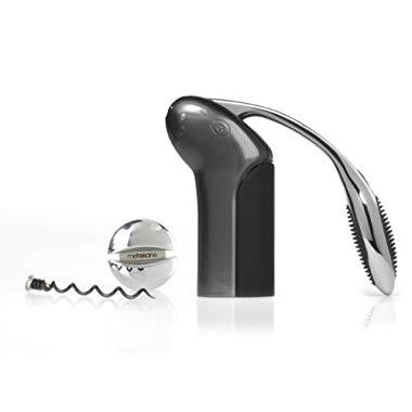 Rabbit Original Vertical Lever Corkscrew Wine Opener with Foil Cutter and Extra Spiral (Gun Metal Grey)