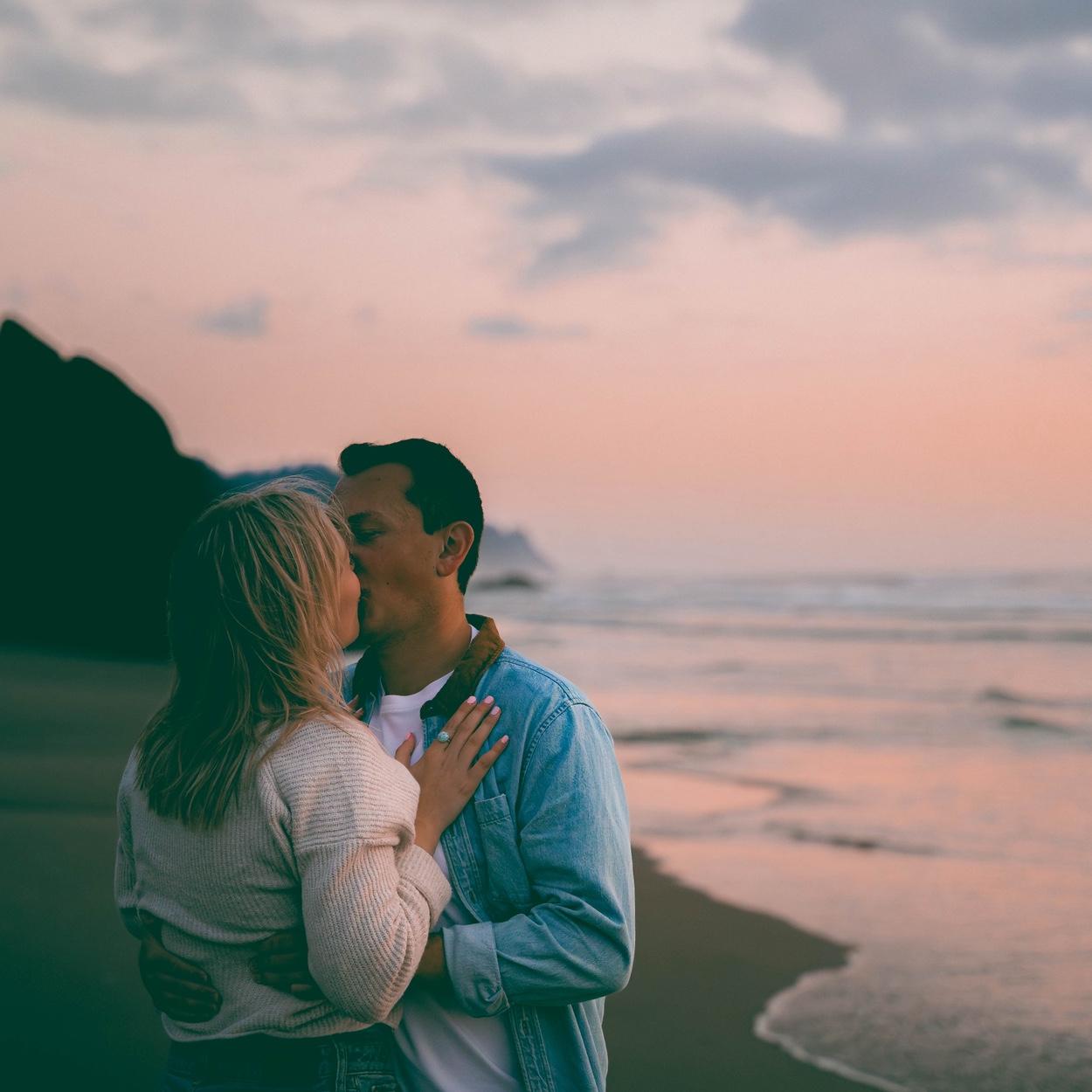 Engagement shoot at Arch Cape! The most perfect sunset.