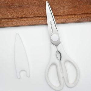 Kitchen Scissors for Food, HUNTER.DUAL Heavy Duty Come Apart Poultry Shears for Cooking, All Purpose for Cutting Chicken, Meat, Fish & Vegetables (White, 8.35 Inch)