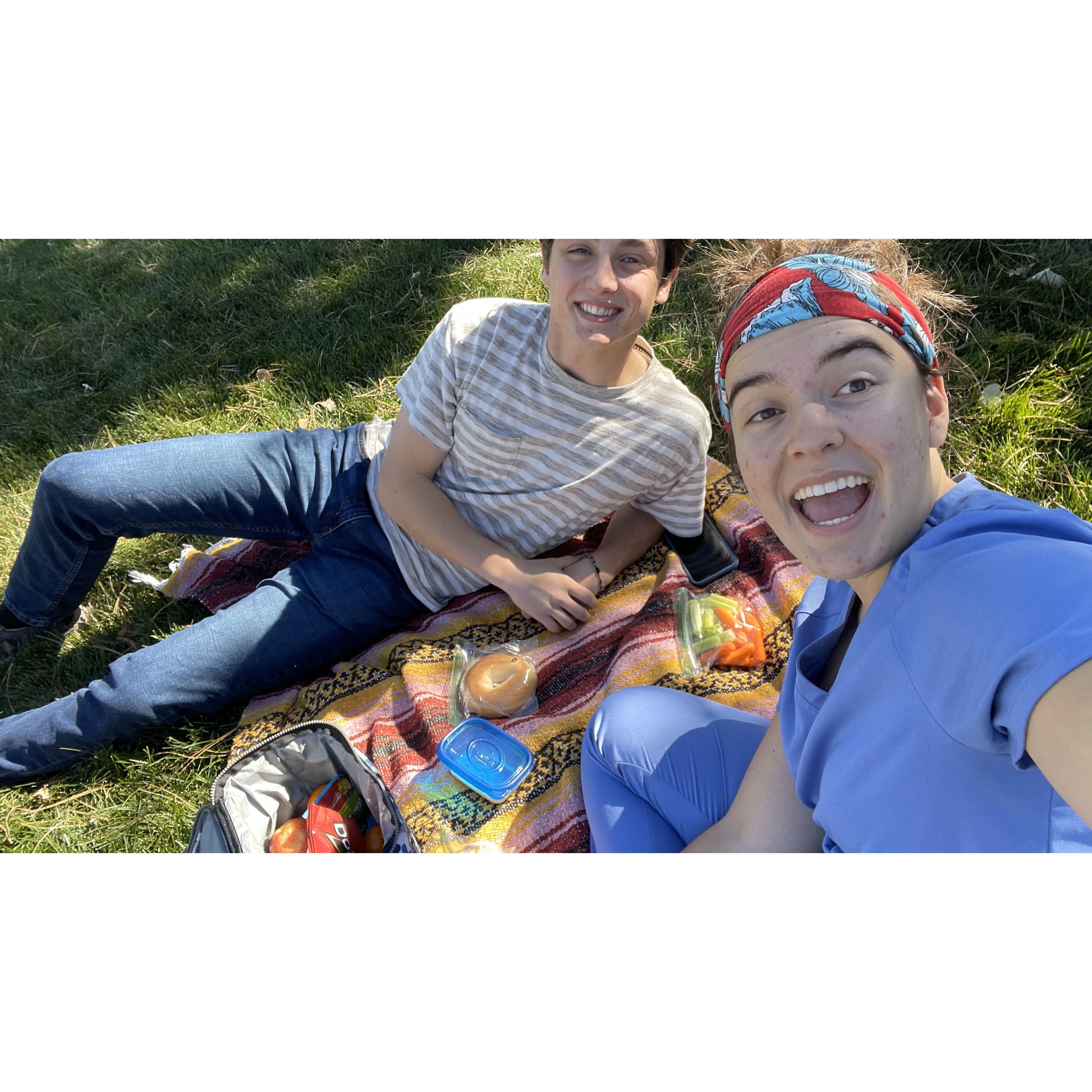 A picnic together on our lunch breaks